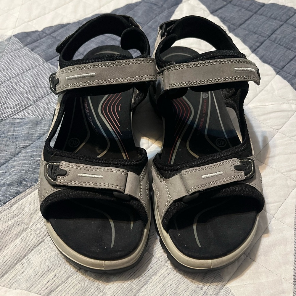 Ecco Black and Gray Women's Sandals